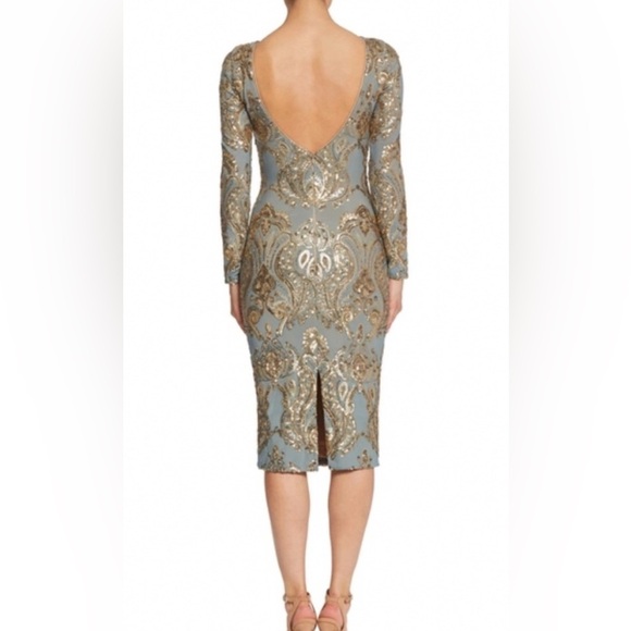 Dress the Population Sage and Gold Sequin Dress - Picture 5 of 11